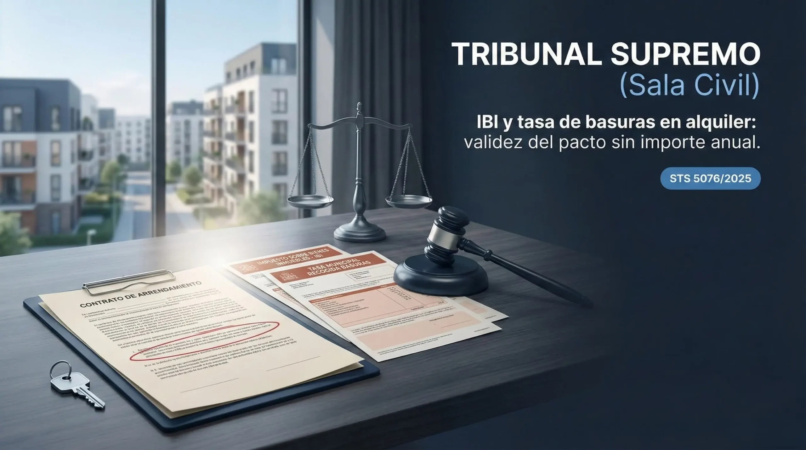 Tribunal Supremo (Sala Civil): IBI y tasa de basuras en alquiler, STS 5076/2025 sobre pacto sin importe anual